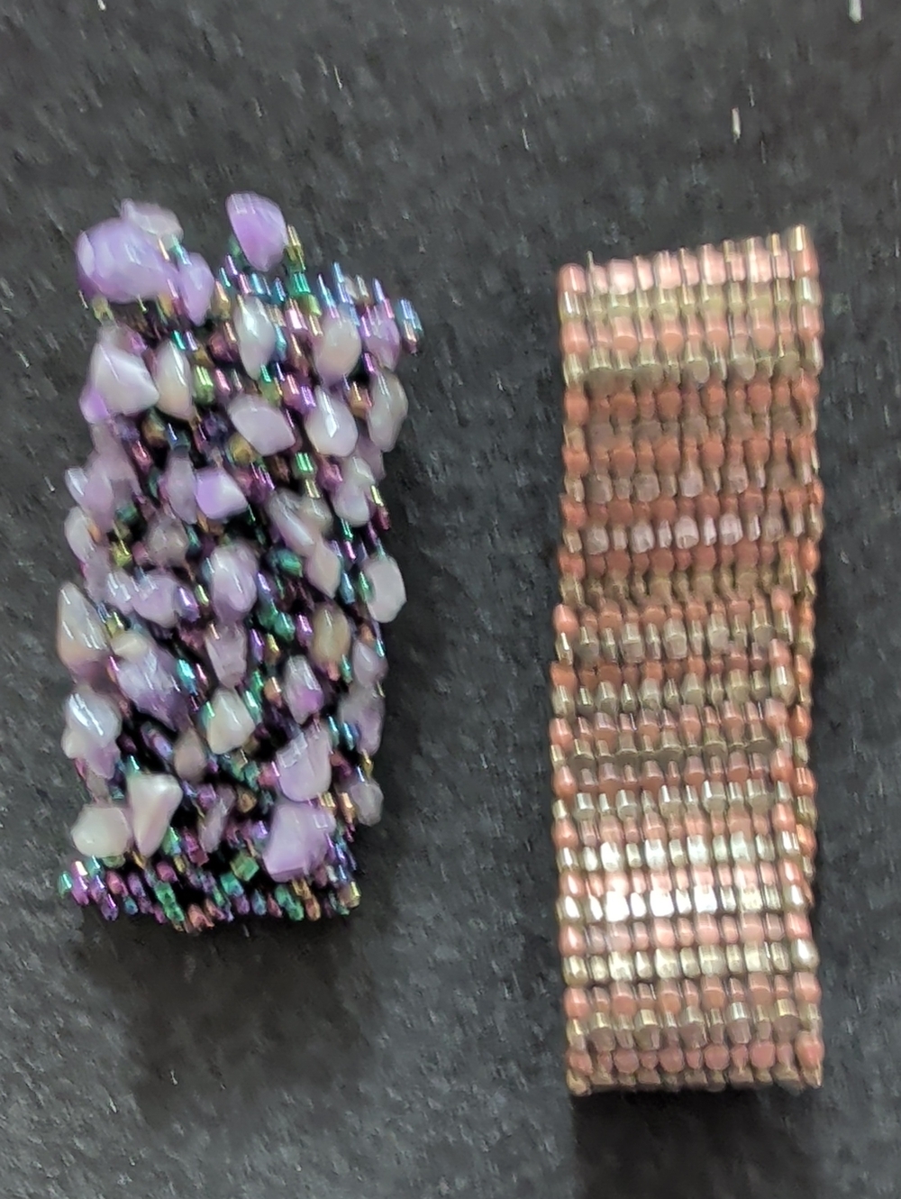 Beaded Lavender and Rose Gold Bracelet Set